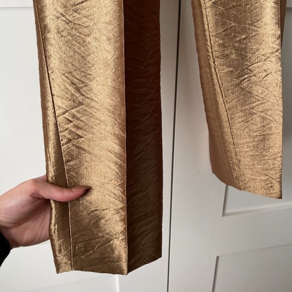 NWT Zara Gold Metallic Pants - Picture 7 of 10
